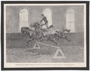 Hurdling on Three Horses, United States Regular Cavalry
